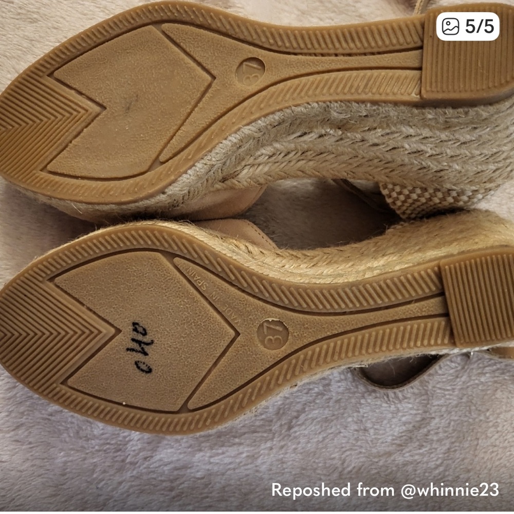 Women's Espadrille Wedge Sandals in Tan